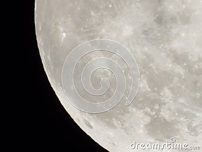 Full moon close up view in dark night full zoom 9 Stock Photo
