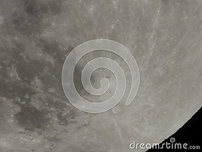 Full moon close up view in dark night full zoom 6 Stock Photo