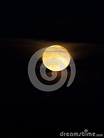 Full moon with thin clouds Stock Photo