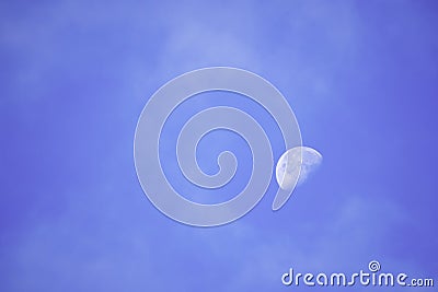 Full moon in daylight On the bright sky Stock Photo