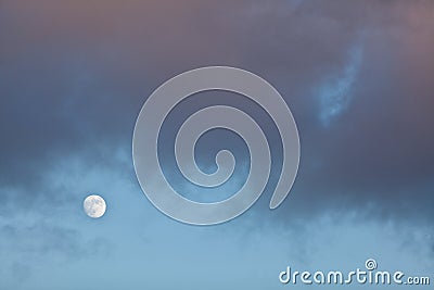 Full Moon at Daylight Stock Photo