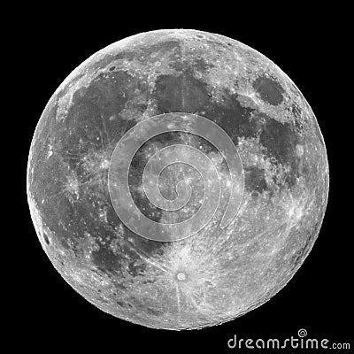 Full Moon details and craters observing Stock Photo