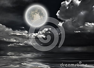 Bright Full Moon Stock Photo