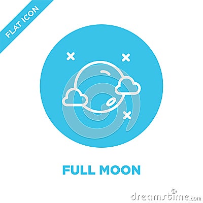 full moon icon vector from weather collection. Thin line full moon outline icon vector illustration. Linear symbol for use on web Vector Illustration