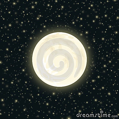Full Moon Vector Illustration