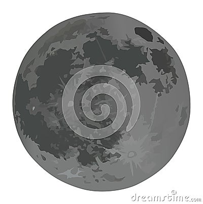 Full moon isolated on white Vector Illustration