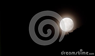 Full Moon at Midnight Stock Photo