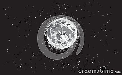 Full moon at the night time Vector Illustration