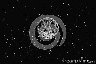 Full moon in outer space Vector Illustration