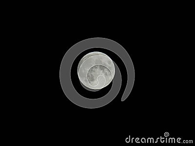 Full moon over the city of Genova by night with a great clear sky Stock Photo