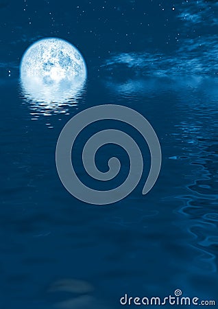 Full moon rising Stock Photo