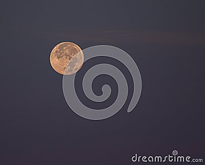 Full Moon Setting at Indian Rocks Beach, Florida Stock Photo