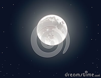 The full moon in the sky Vector Illustration