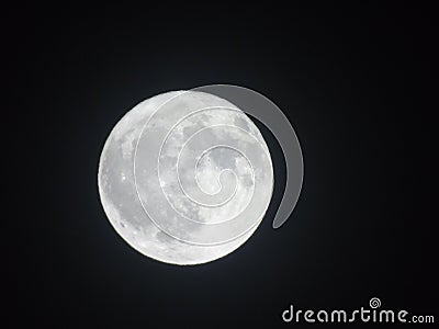 Full moonlight over the city by night Stock Photo