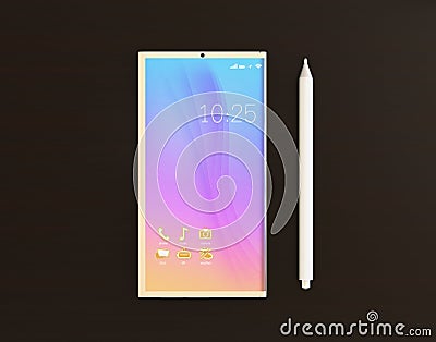 Full OLED display smart phone and digital pen Stock Photo