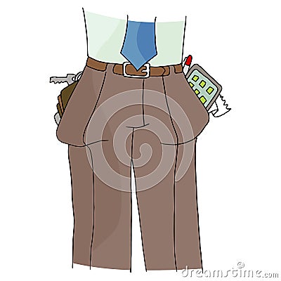 Full Pant Pockets Vector Illustration