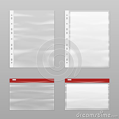 Full Paper And Empty Plastic Bags Icon Set Vector Illustration