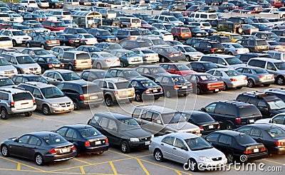 Full Parking Lot Editorial Stock Photo