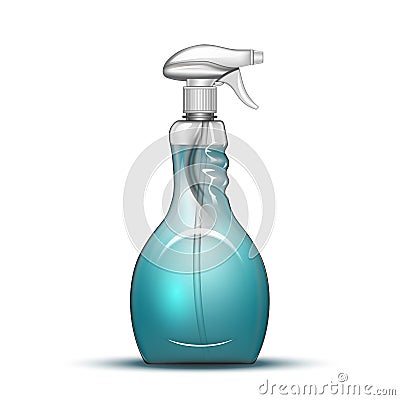 Full Plastic Spray Bottle Cleaning Liquid Vector Vector Illustration