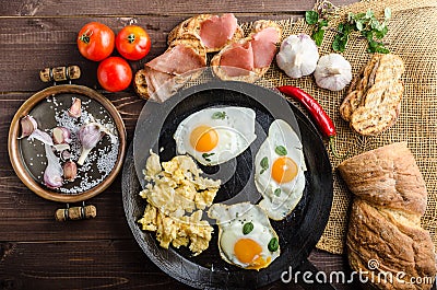 Full protein breakfast Stock Photo