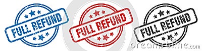 full refund stamp. full refund round isolated sign. Vector Illustration