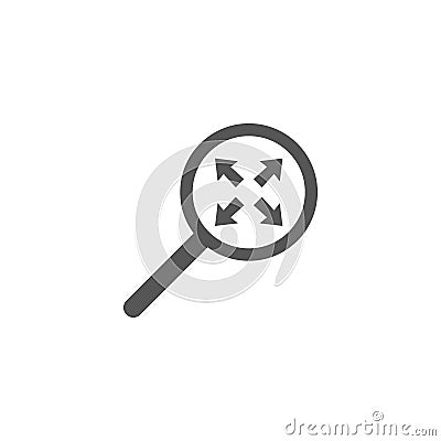 In full screen icon vector. Magnify Vector icon . search icon vector isolated on white background. zoom icon Vector Illustration