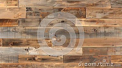 full screen view of retro, worn, cozy wooden planks from a perfect frontal view Stock Photo