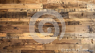 full screen view of retro, worn, cozy wooden planks from a perfect frontal view Stock Photo