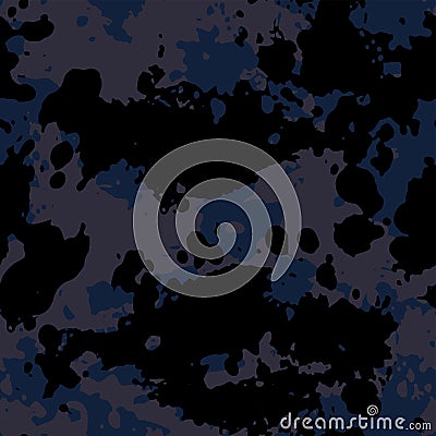 Seamless camouflage texture skin pattern vector for military textile. Usable for Jacket Pants Shirt and Shorts. Blue army camo Vector Illustration