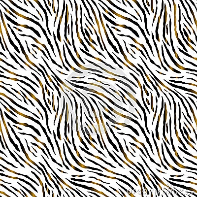 Full seamless tiger and zebra stripes animal skin pattern. Texture design tiger colored for textile fabric print and decoration. Stock Photo