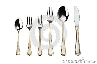 Full set of Silverware Stock Photo