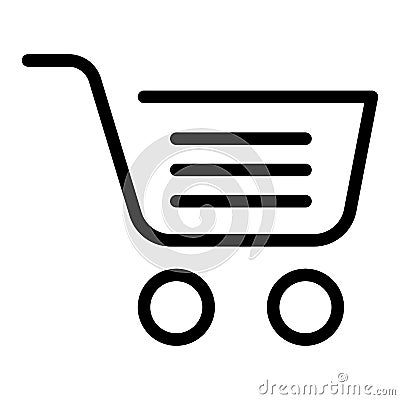 Full shopping cart line icon. Market basket vector illustration isolated on white. Shopping trolley symbol outline style design, d Vector Illustration