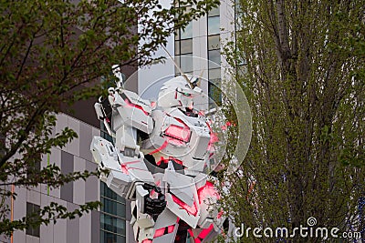 Full-size Mobile suit RX-0 Unicorn Gundam replica Editorial Stock Photo