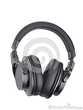 Full-size premium wireless headphones. Isolated on a white background Stock Photo