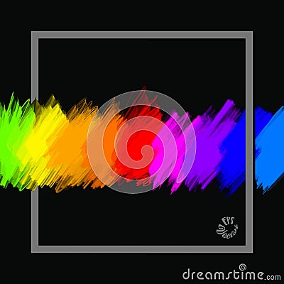 Full spectrum colours banner with frame Vector Illustration