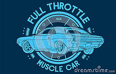 Full Throttle 1968 Muscle Car Back Stock Photo