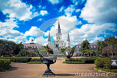 Full view of Jackson square in New Orleans, Louisiana Stock Photo