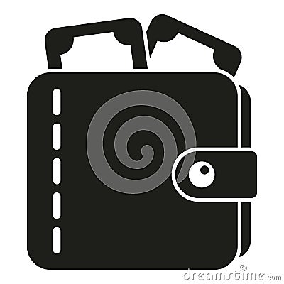 Full wallet of cash icon simple vector. Payment stack Stock Photo