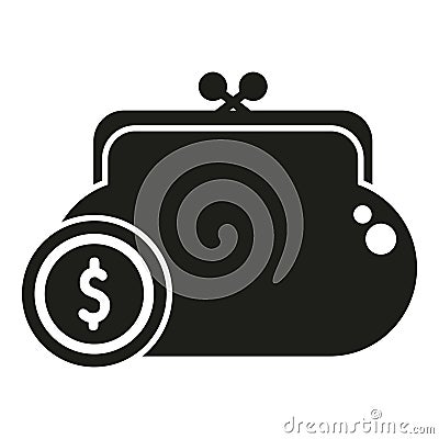 Full wallet of coins icon simple vector. Money home finance Stock Photo