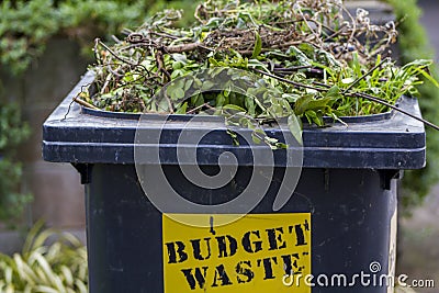 Waste container on street Stock Photo