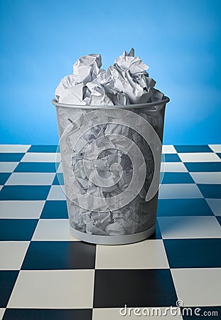 Full wastebasket Stock Photo