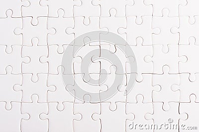 Full white jigsaw puzzle Stock Photo