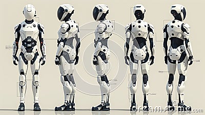 fullbody android implementing multifactor authentication, digital security, sleek design Stock Photo