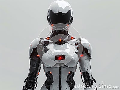 fullbody android updating security protocols, cyber defense system, modern design Stock Photo