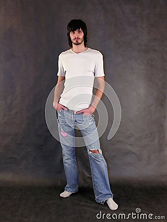 Fullbody beardman Stock Photo