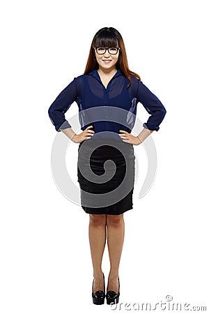 Fullbody business woman smiling Stock Photo