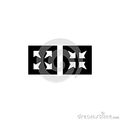 Fullscreen icon. Simple style poster background symbol. brand logo design element. Fullscreen button. Fullscreen t-shirt printing Stock Photo