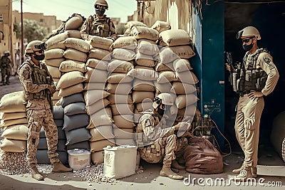 Fully Armed Special Anti-Narcotics Task Forces Soldier. Neural network AI generated Stock Photo