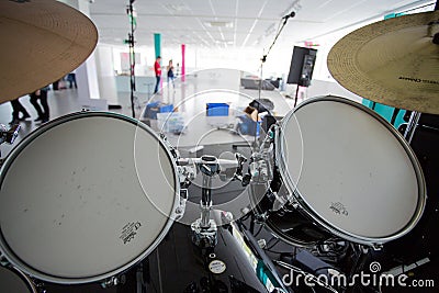 A Fully Assembled Drum Kit Editorial Stock Photo
