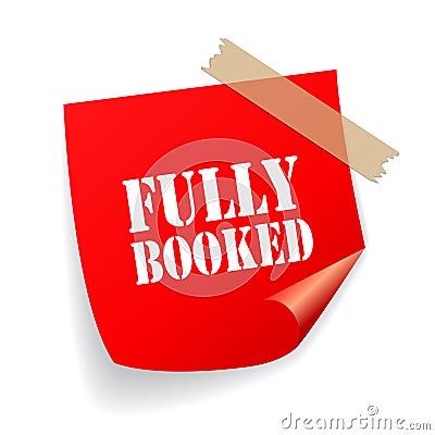 Fully booked red vector sticker Vector Illustration